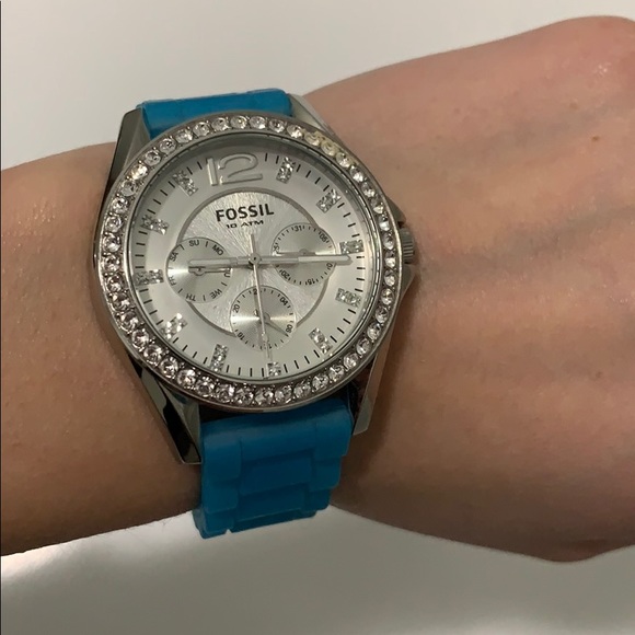 Fossil Bejeweled Women’s Watch with Jelly Band Fossil Women main image 2